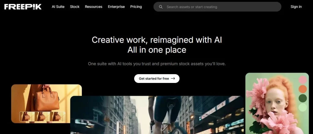 Freepik webpage