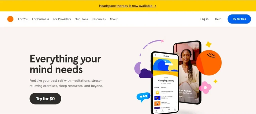 Headspace webpage