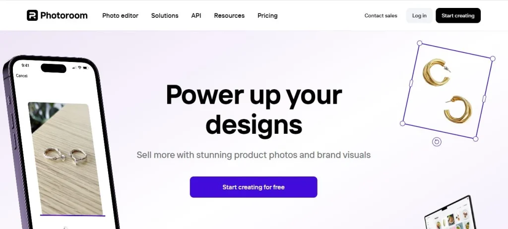 Photoroom webpage