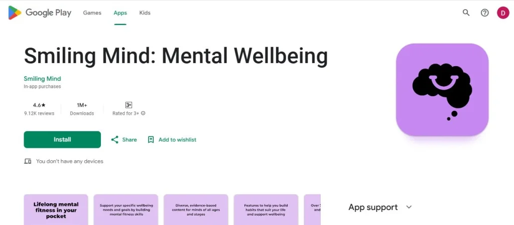 Smiling mind app