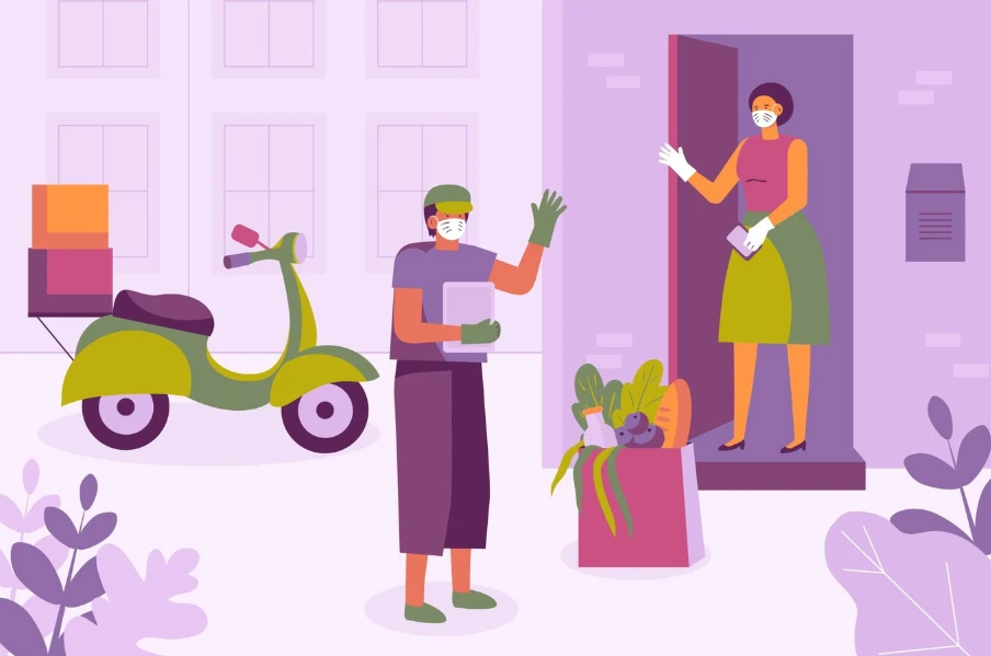Grocery and milk delivery via app