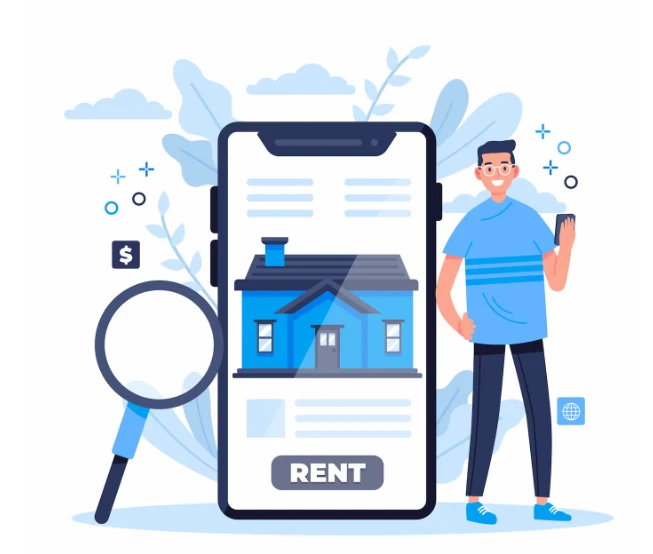 House rental app platform illustration